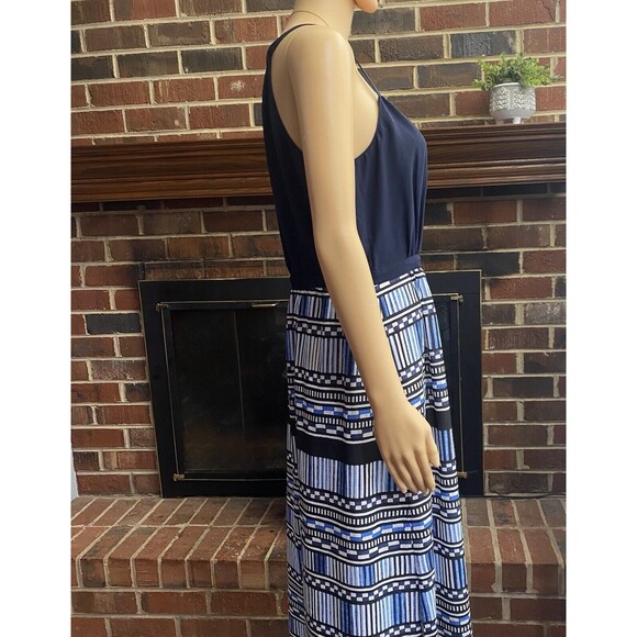 J.Crew  Women’s Maxi Dress with Printed Skirt Size 10 Navy Blue Sundress,Beach - Picture 10 of 16
